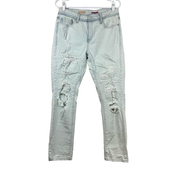 Anthropologie Pilcro Slim Boyfriend Jeans Distressed Light Wash 28 - Picture 2 of 14